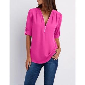 Three-quarter length sleeve blouse